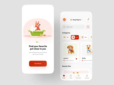 Pet Adoption App 3d design animal app cat app dog app minimalist mobile mobile ui pet adoption pet app pet care pet store app pet ui ui ui design uiux ux uxdesign