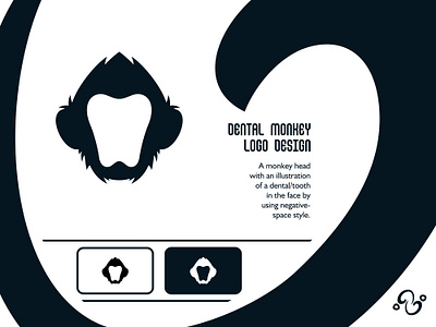 Dental Monkey Logo ape brand design brand designer chimpanze dental dentist dentistry gorilla illustration logo design logo designer logo for sale logo idea logo inspiration logomark logotype monkey orang utan teeth tooth