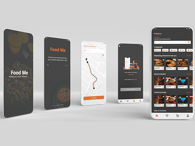 Food Me adobe photoshop adobe xd app design food app food delivery app high fidelity mockup mobile app design ui user interface design