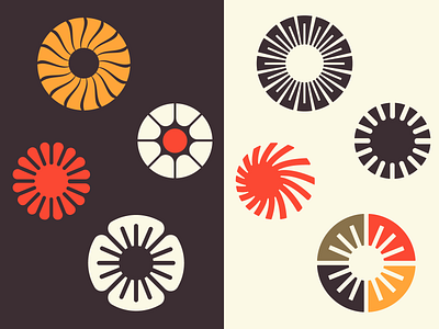 Sunproject bold color flower icon logo shape summer sun symbol