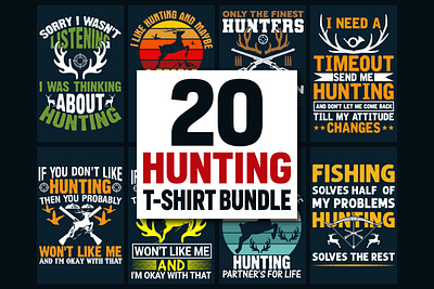 Hunting Driver T-Shirt Design Bundle camping trendy t shirt