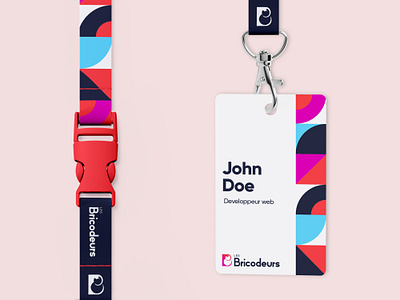 Les Bricodeurs - Badge alexandre moreira badge branding bricodeurs identity logo mockup orange pink rafu redesign sans serif