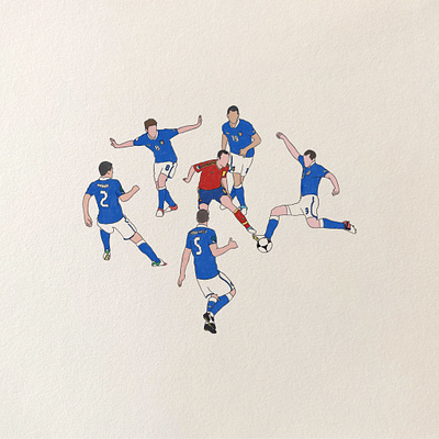 The ballet, 2021 bad coloring football illustration iniesta italia procreate soccer spagna