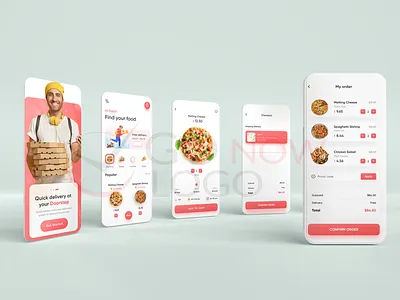 Food Delivery App Design (full) animation branding business logo design design illustration logo logo design logodesign ui ux vector