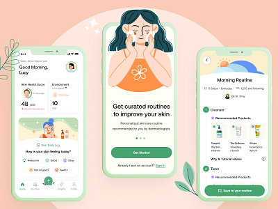 Dewy - Personal skincare buddy branding case study mobile app skincare ui ux