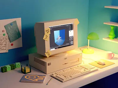 Low Poly Computer 3d blender comic computer cycles low poly