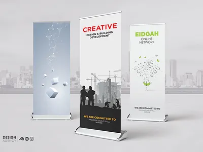 Roll-up Banner for Creative design & Building Development banner design branding design agency graphic design pod banner premium roll up banner print banner design rollup banner stand banner