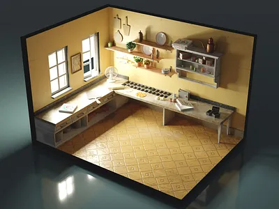 COOKING SIMULATOR 3d blender cooking cooking simulator game isometric low poly render
