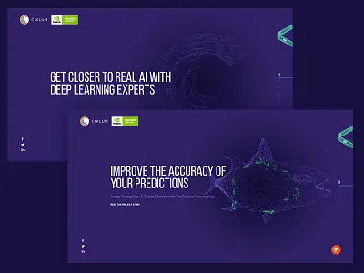 Deep learning landing page 3d animation blender landing page ui ux web design