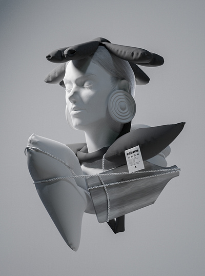 Monoplane | Digital sculpture 3d 3dart blender cgi cgiart design fashion illustration monochrome render