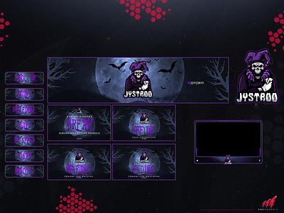 #Skull joker in a full twitch set 3d animation branding design graphic design illustration layout logo motion graphics streaming twitch twitch overlay ui vector