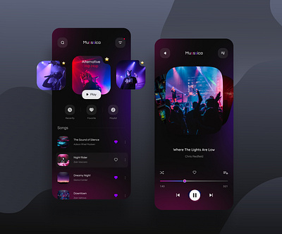 Music App (Concept) 3d branding graphic design music music app ui uidesign ux uxdesign uxdesigner