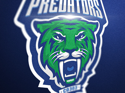 Confed Predators blue branding cat design hockey illustration logo mark mascot sabertooth tiger vector