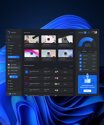 Ai Cloud (document managment) branding cloud dark dashboard design document document managment graphic design ui uidesign ux uxdesign uxdesigner