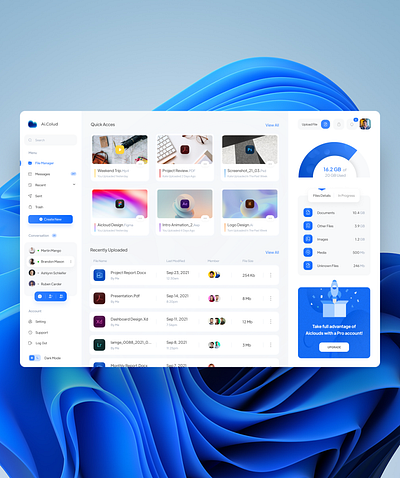Ai Cloud (document managment) branding cloud dashboard design document document managment graphic design light ui uidesign ux uxdesign uxdesigner windows 11