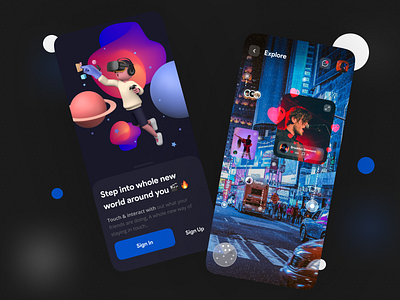 AR - Social Media App app app design ar augmented reality branding illustration ios social social media ui ui ux uidesign virtual reality vr