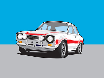 Mk 1 Ford Escort RS1600 illustration design illustration vector