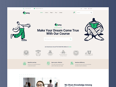 Edon - Education LMS & Online Courses Template creative design envytheme landing page learning webdesign website design