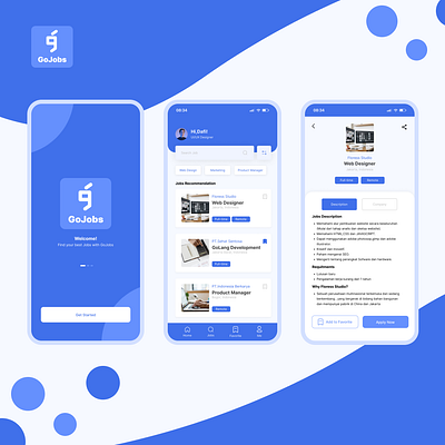 GoJobs - Mobile Apps Design app design figma mobile mobile apps design ui uiux desugn user experience
