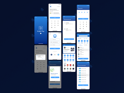 Proper Pay App app design bank branding clean daily ui design graphic design home illustration log in logo mobile mobile app my account password payment permission splash ui vector