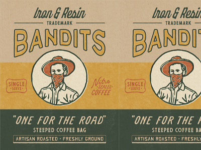 Bandits Coffee Bag Design badge design badges branding illustration packaging retro vintage vintage packaging