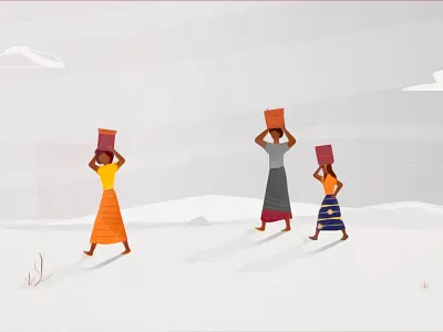 Water problems character design illustration procreate water