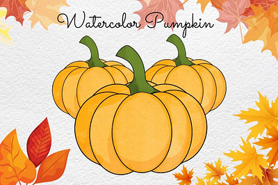Watercolor Pumpkin Design christmas design illustration llustration vector pumpkin illustration vector