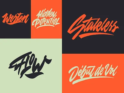 Lettering Logotypes Collection branding calligraphy clothing design fashion font free hand lettering identity lettering logo logotype mark packaging script sketches streetwear type typo typography