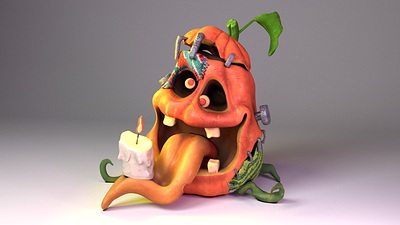 Halloween pumpkin 3d 3dcharacter cartoon character funny halloween illustration pumpkin sanam jokar scary