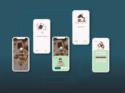 Umber app design icon illustration typography ui ux