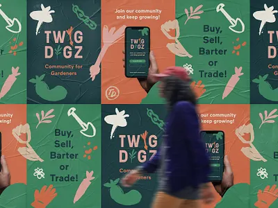 Visual Identity for Twig Digz app brand design branding design gardening illustration logo twig digz visual identity
