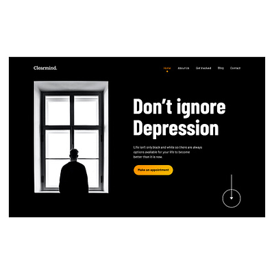 Hero section of depression combat organization hero section landing page ui web design website