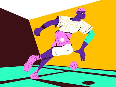 The Playmaker ai basketball character design digital dribbble flat graphic hoop illustration shot vector