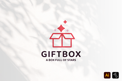 Gift Box box branding business name craft design gift gift box graphic design headfonts identity illustration instagram logo logo design logo template media professional template vector work