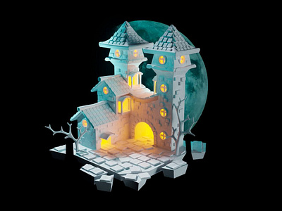 White castle 3d 3d art 3d design 3d illustration 3dart art blender castle castles illustration