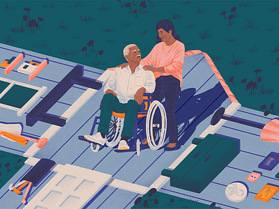 Vox editorial elder home house illustration old people vox