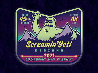 SYD - "Yetiween" '21 logo / Turnagain "Ghoul-rise" artwork alaska classic ghoul rise halloween hooowwwlaween screamin yeti tour sticker turnagain arm