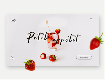 Petit Appetit Home Page Banner cafe clean figma first screen food fresh ui web webdesign website