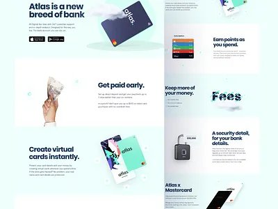 Atlas Banking Website And Application agency page app app design banking banking app banking website design landingpage mobile app mobile design payment app payment website support agency ui website website design