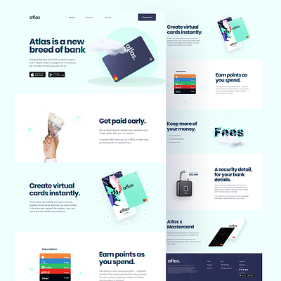 Atlas Banking Website And Application agency page app app design banking banking app banking website design landingpage mobile app mobile design payment app payment website support agency ui website website design