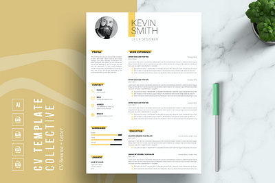 CV Resume Template clean clean cv cover letter cv design cv resume cv template design illustration job cv job minimal modern professional professional cv professional job resume resume design resume template simple word work