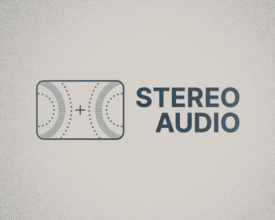 Monday Exercise: Stereo Audio Graphic audio grit halftone icon inter lockup stereo typography