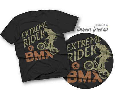 Extreme BMX Rider bike stunt bmx cycling extreme sports t shirt design