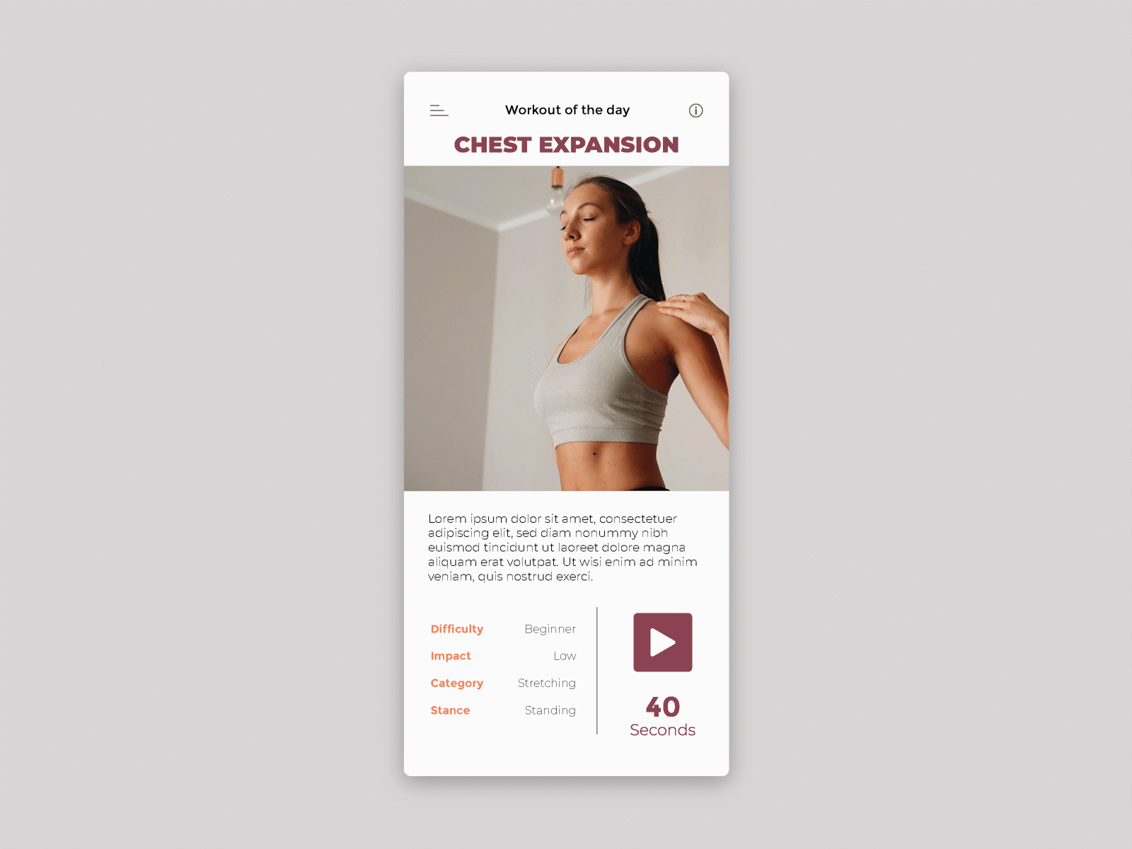Workout of the Day animation dailyui design flat graphic design illustration logo minimal ui ux