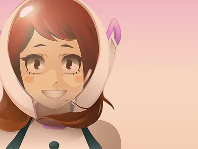 Uraraka Ochako adobe illustrator anime art boku no hero academia illustration japan my hero academy vector