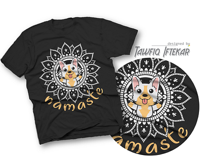Namaste dog hindu indian mandala namaste peace spiritual t shirt design