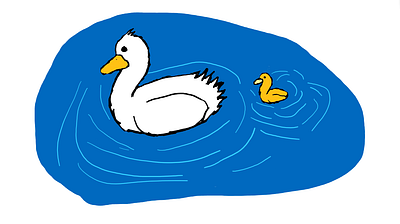 Mother Duck cute duck duckiing illustration simple