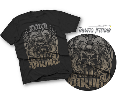 Viking design with skull adobe photoshop horror skull t shirt design valhalla viking vintage