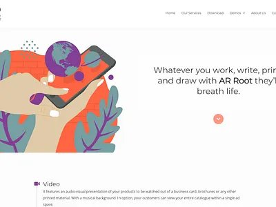 AR App company's website ui web design web development wordpress