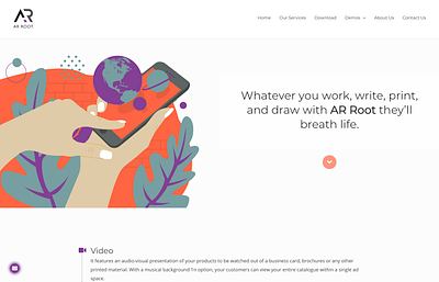 AR App company's website ui web design web development wordpress